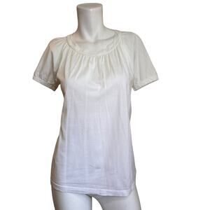 Lim by Stefano Mortari Classic White Cotton Short Sleeve T-Shirt w/Twist M NWOT